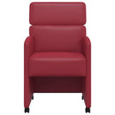 vidaXL Kerekes Étkező Székek 2 pcs bordó 58 x 65 x 98 cm Műbőr