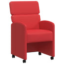 vidaXL Kerekes Étkező Székek 2 pcs Piros 58 x 65 x 98 cm Műbőr