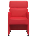 vidaXL Kerekes Étkező Székek 2 pcs Piros 58 x 65 x 98 cm Műbőr