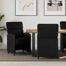 vidaXL Kerekes Étkező Székek 2 pcs Fekete 58 x 65 x 98 cm Műbőr