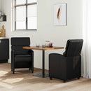 vidaXL Kerekes Étkező Székek 2 pcs Fekete 58 x 65 x 98 cm Műbőr