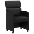 vidaXL Kerekes Étkező Székek 2 pcs Fekete 58 x 65 x 98 cm Műbőr