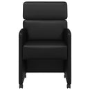 vidaXL Kerekes Étkező Székek 2 pcs Fekete 58 x 65 x 98 cm Műbőr