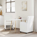 vidaXL Kerekes Étkező Székek 2 pcs Fehér 58 x 65 x 98 cm Műbőr