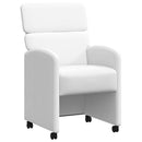 vidaXL Kerekes Étkező Székek 2 pcs Fehér 58 x 65 x 98 cm Műbőr