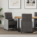vidaXL Kerekes Étkező Székek 2 pcs Fekete 58 x 67 x 97 cm Műbőr