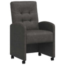 vidaXL Kerekes Étkező Székek 2 pcs Fekete 58 x 67 x 97 cm Műbőr