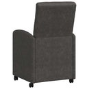 vidaXL Kerekes Étkező Székek 2 pcs Fekete 58 x 67 x 97 cm Műbőr