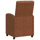 vidaXL Kerekes Étkező Székek 2 pcs Barna 58 x 67 x 97 cm Műbőr