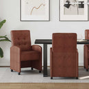 vidaXL Kerekes Étkező Székek 2 pcs Fényes barna 58 x 67 x 97 cm Műbőr