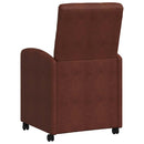 vidaXL Kerekes Étkező Székek 2 pcs Fényes barna 58 x 67 x 97 cm Műbőr