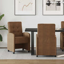 vidaXL Kerekes Étkező Székek 2 pcs Barna 58 x 67 x 97 cm Műbőr velúr