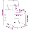 vidaXL Kerekes Étkező Székek 2 pcs Sötétszürke 58 x 67 x 97 cm