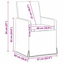 vidaXL Étkező Székek 2 pcs Fekete 57 x 67 x 95 cm szövet