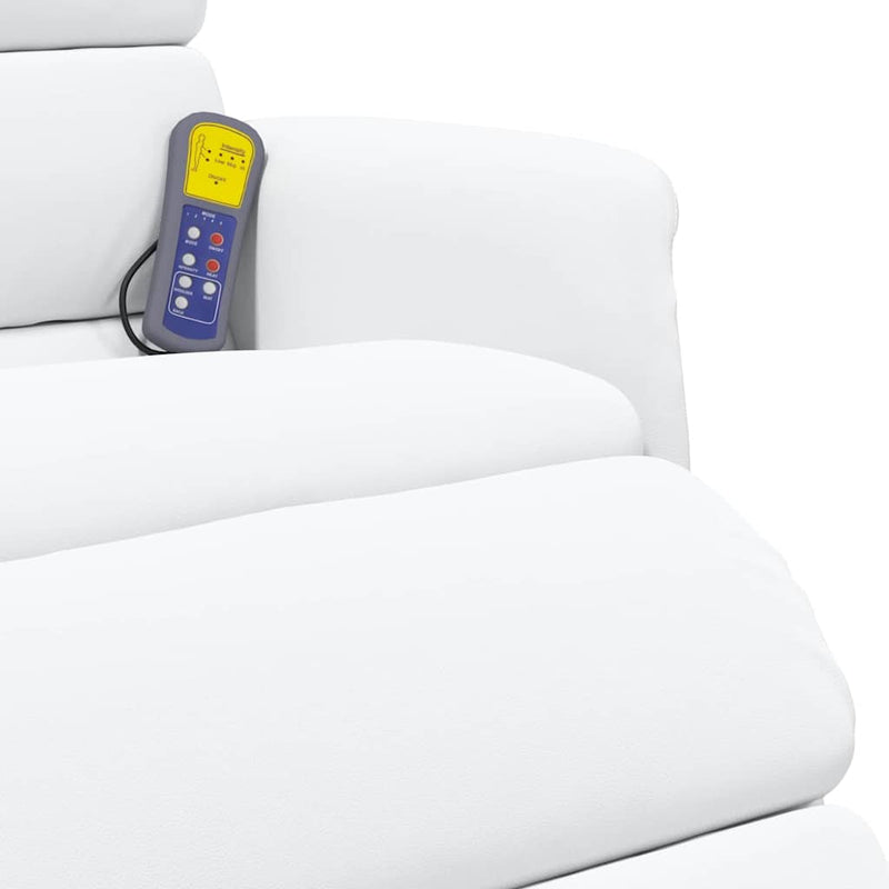 vidaXL Masszázs Fotel Fehér 71 x 98 x 106 cm Műbőr