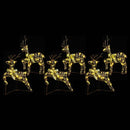 vidaXL LED rénszarvasok 180 LED-del 6 pcs Arany PET