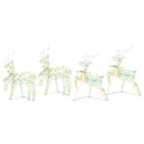 vidaXL LED rénszarvasok 80 LED-del 4 pcs Többszínű PET