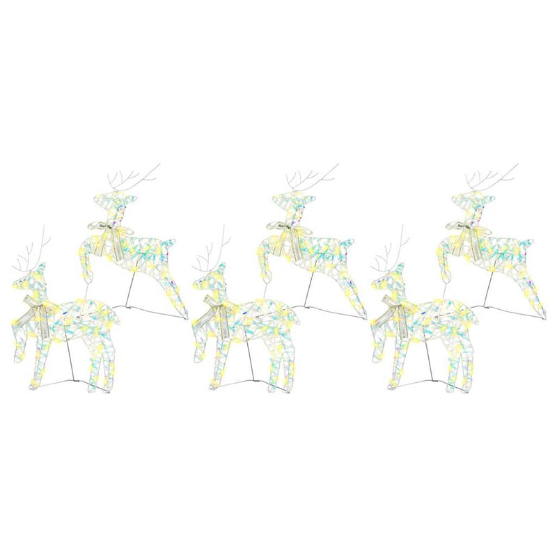 vidaXL LED rénszarvasok 180 LED-del 6 pcs Többszínű PET