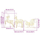 vidaXL LED rénszarvasok 40 LED-del 5 pcs Arany PET