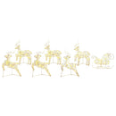 vidaXL LED rénszarvasok 40 LED-del 7 pcs Arany PET