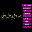 vidaXL LED Rénszarvasok 40 LED-del 7 pcs Arany PET