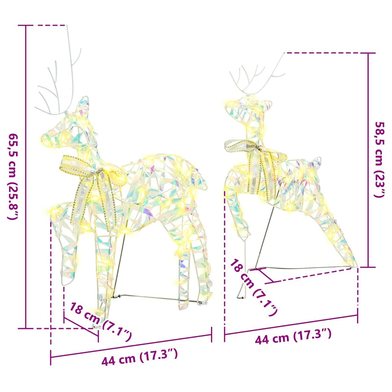 vidaXL LED rénszarvasok 40 LED-del 5 pcs Többszínű PET