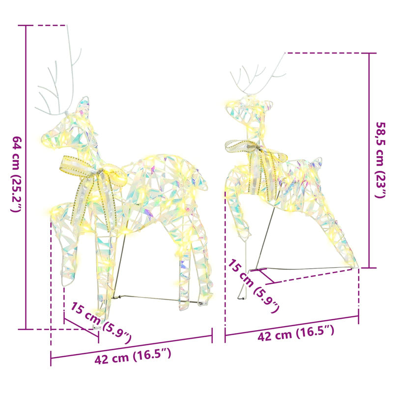 vidaXL LED rénszarvasok 40 LED-del 5 pcs Többszínű PET