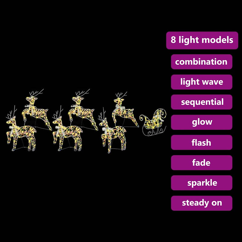 vidaXL LED rénszarvasok 40 LED-del 7 pcs Többszínű PET