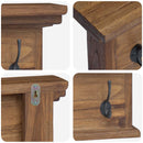 vidaXL Fali Kabáthorog Természetes 70 x 10 x 20 cm Tömör Teakfa