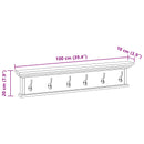 vidaXL Fali Kabáthorog Természetes 100 x 10 x 20 cm Tömör Teakfa