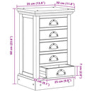 vidaXL Fiókos szekrény fiókkal Barna 35 x 30 x 60 cm Tömör Teakfa