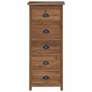 vidaXL Fiókos szekrény fiókkal Barna 45 x 35 x 110 cm Tömör Teakfa