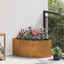 vidaXL Sarok Virágtartó Rozsdás 60 x 60 x 35 cm időjárásálló acél