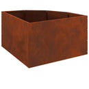 vidaXL Sarok Virágtartó Rozsdás 60 x 60 x 35 cm időjárásálló acél