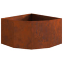 vidaXL Sarok Virágtartó Rozsdás 60 x 60 x 35 cm időjárásálló acél