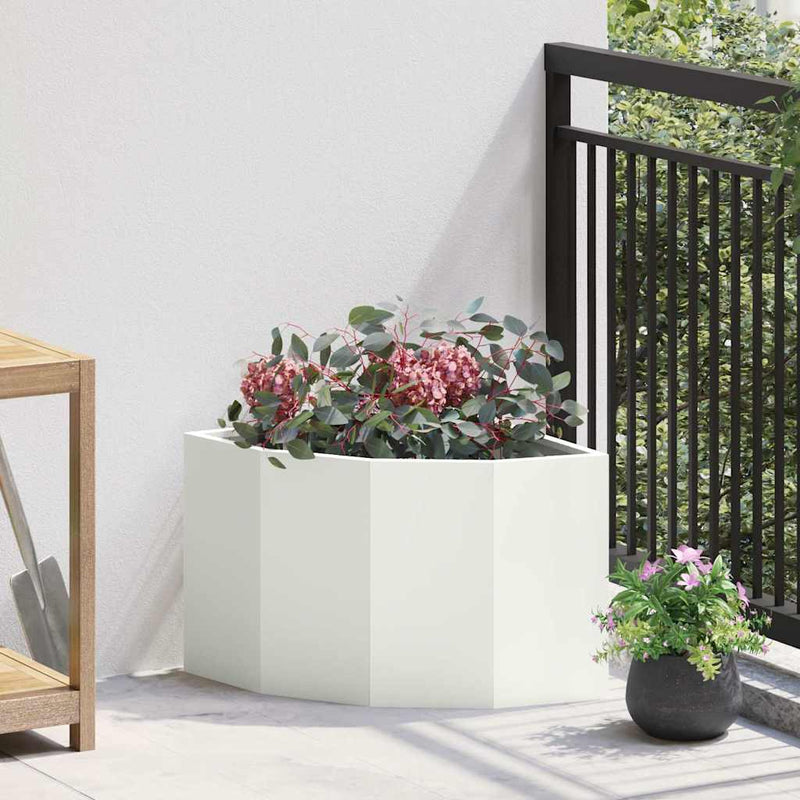 vidaXL Sarok Virágtartó Fehér 45 x 45 x 35 cm Acél