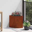 vidaXL Sarok Virágtartó Rozsdás 30 x 30 x 35 cm időjárásálló acél