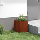 vidaXL Sarok Virágtartó Rozsdás 30 x 30 x 35 cm időjárásálló acél