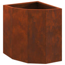 vidaXL Sarok Virágtartó Rozsdás 30 x 30 x 35 cm időjárásálló acél