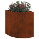 vidaXL Sarok Virágtartó Rozsdás 30 x 30 x 35 cm időjárásálló acél