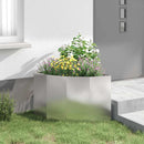 vidaXL Sarok Virágtartó Ezüst 60 x 60 x 50 cm Rozsdamentes acél