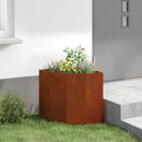vidaXL Sarok Virágtartó Rozsdás 45 x 45 x 50 cm időjárásálló acél