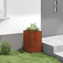 vidaXL Sarok Virágtartó Rozsdás 30 x 30 x 50 cm időjárásálló acél