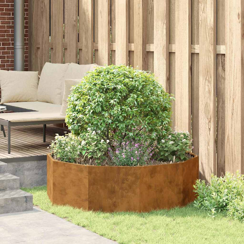 vidaXL Növénytartó Rozsdás 120 x 120 x 35 cm Időjárásálló acél