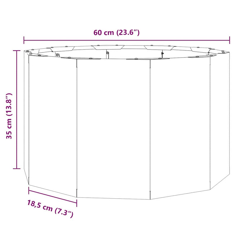 vidaXL Növénytartó Fehér 60 x 60 x 35 cm Acél