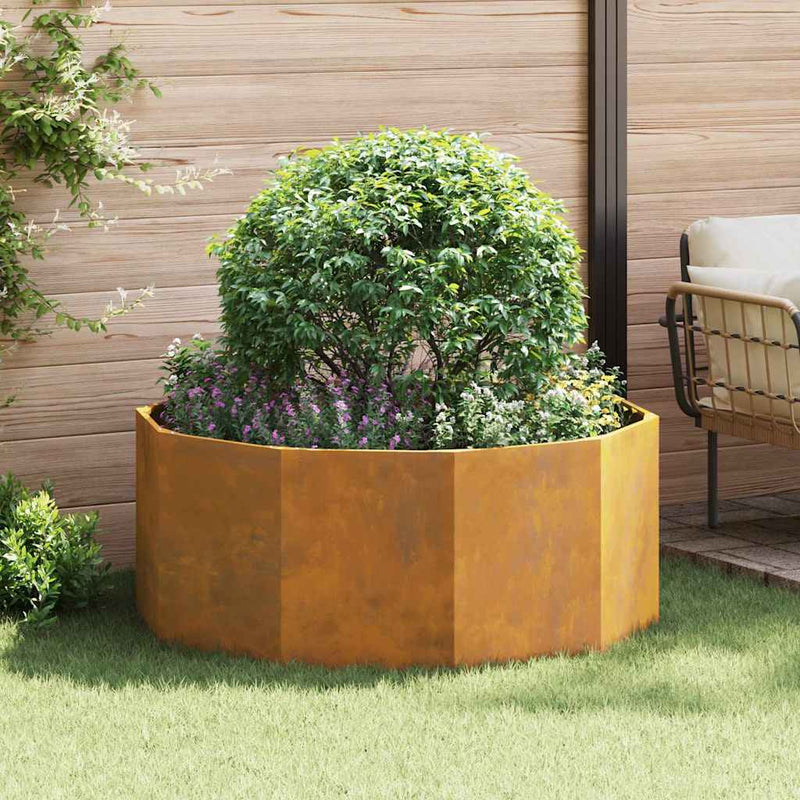 vidaXL Növénytartó Rozsdás 120 x 120 x 50 cm Időjárásálló acél