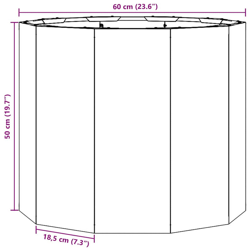 vidaXL Növénytartó Fehér 60 x 60 x 50 cm Acél
