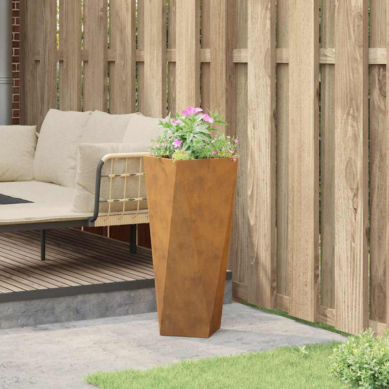 vidaXL Növénytartó Rozsdás 30 x 30 x 75 cm Időjárásálló acél