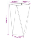 vidaXL Növénytartó 2 pcs Fekete 40 x 40 x 75 cm Acél