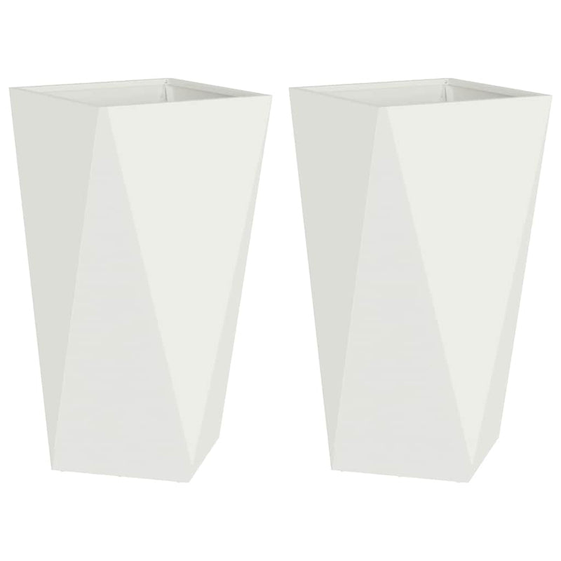 vidaXL Növénytartó 2 pcs Fehér 40 x 40 x 75 cm Acél